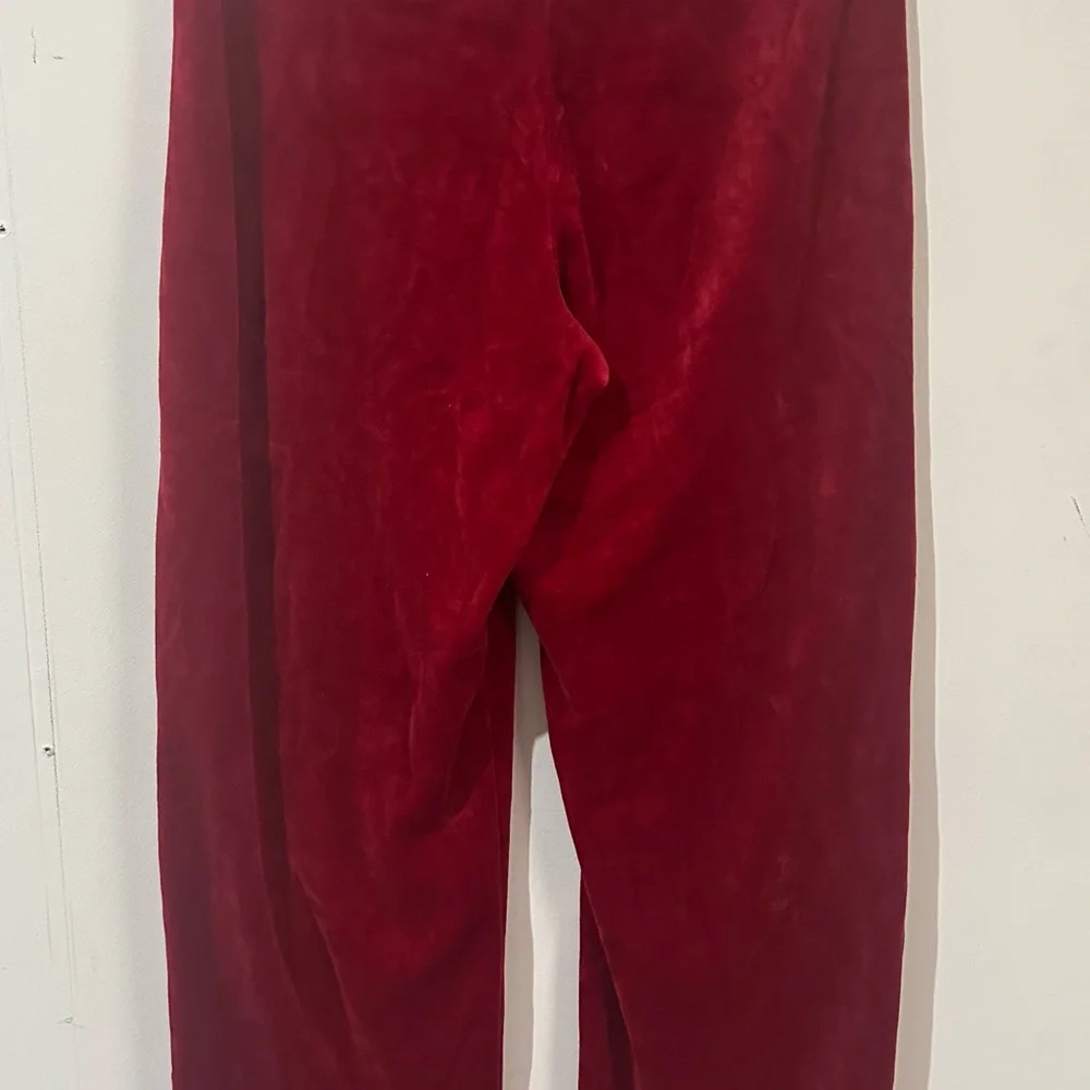 Lauren Ralph Lauren Small Red Velvet Velour Track Pants Athleisure